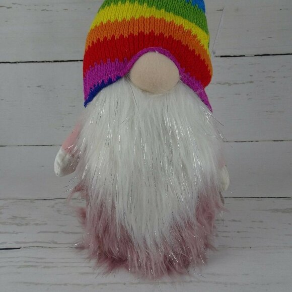 New Jingles & Joy Nordic Gnome Rainbow Pride Crochet Christmas Home Decor - Picture 5 of 12